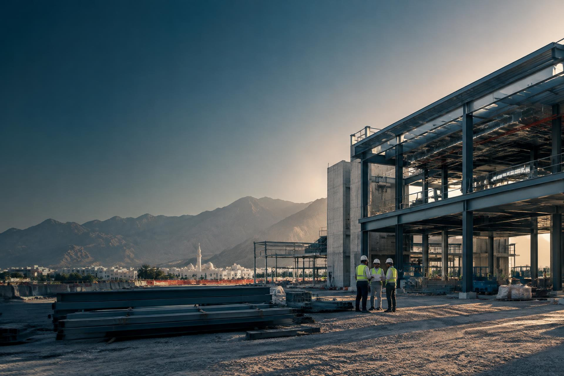 Engineers at a major construction project in Oman